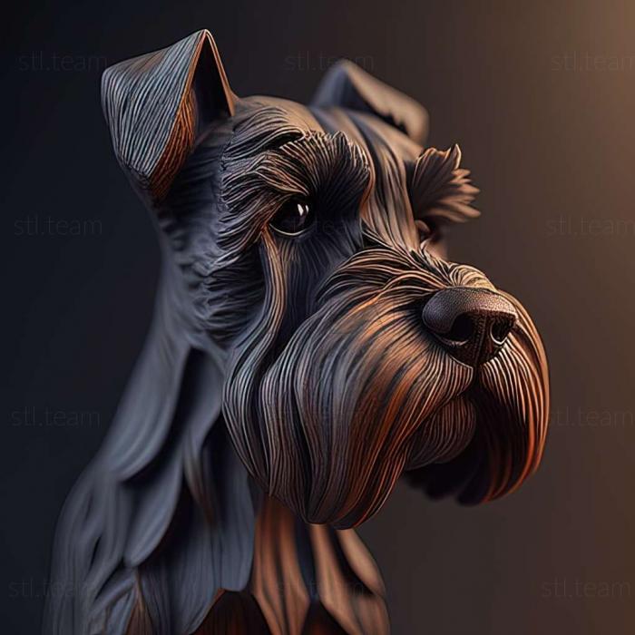 3D model Zwergschnauzer dog (STL)