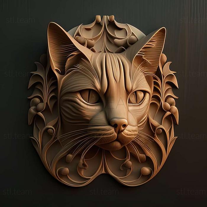 3D модель Східний двоколірний кіт (STL)