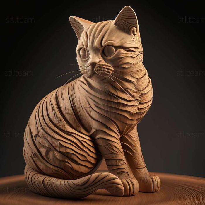 3D model American Shorthair cat (STL)