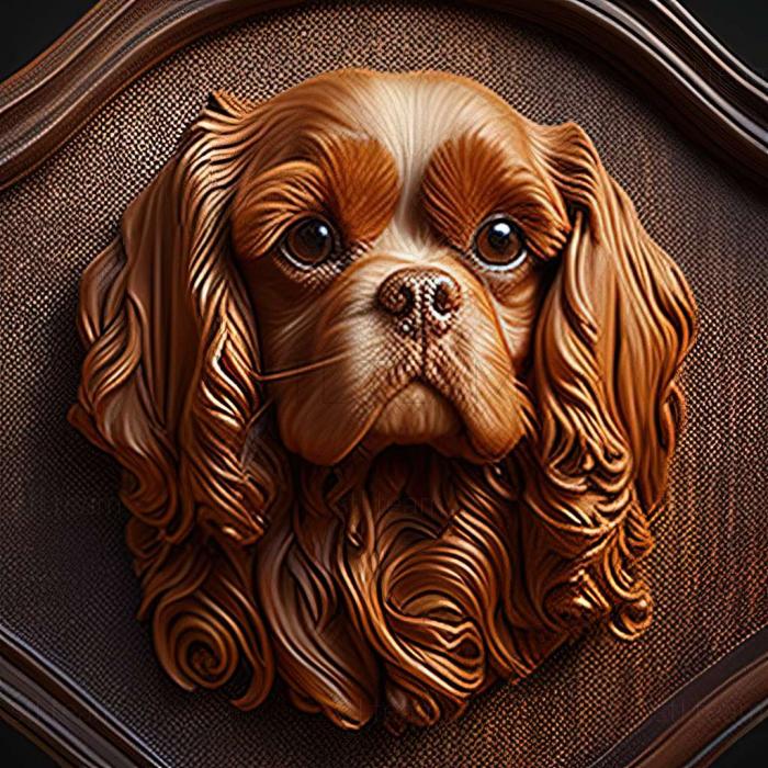 3D model Cavalier King Charles Spaniel dog (STL)