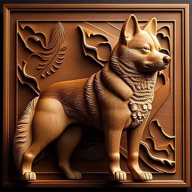 3D model American Akita dog (STL)