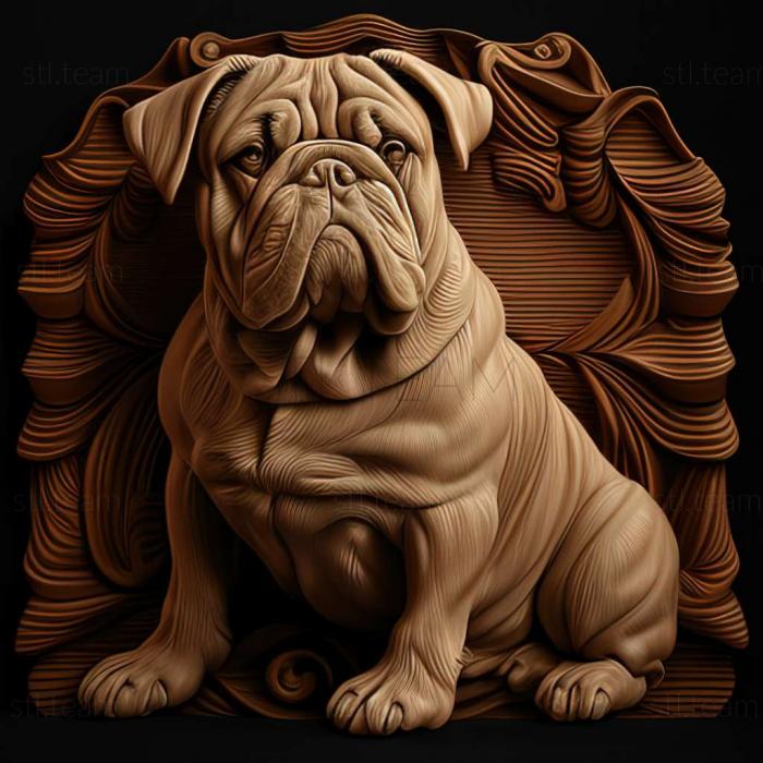 3D model English Bulldog dog (STL)