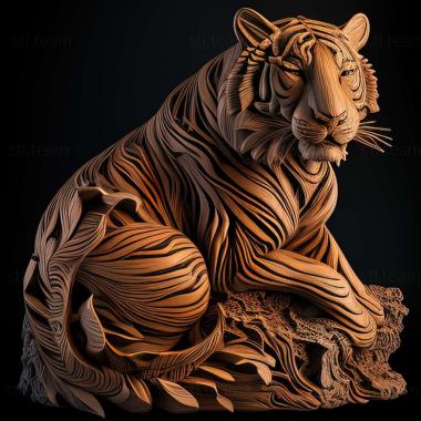 3D model Fierce tiger famous animal (STL)