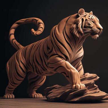 3D model Pursh tiger famous animal (STL)