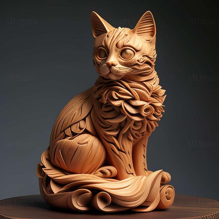 3D model Larry the cat famous animal (STL)