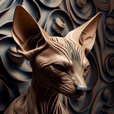 3D модель Мексиканська гола кішка (STL)