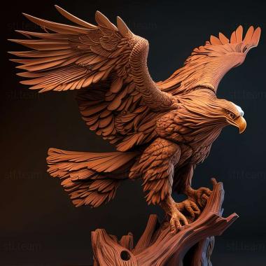 3D модель Американский орел выглядывает из (STL)