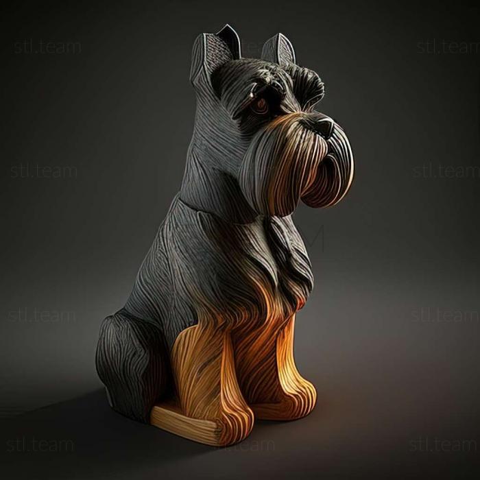 3D model Zwergschnauzer dog (STL)