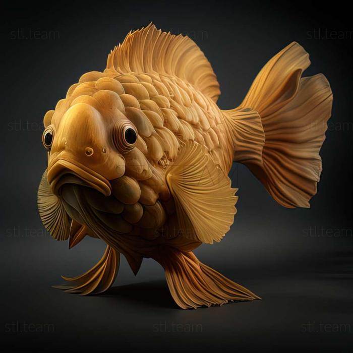 3D model Lion  headed ranchu fish (STL)