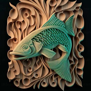 3D модель Двухцветная рыбка лабео (STL)