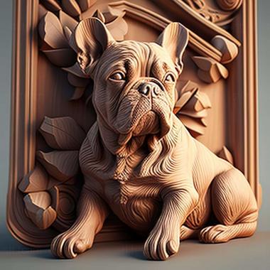 3D model French Bulldog dog (STL)