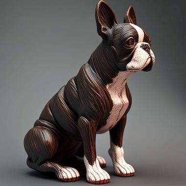3D модель Бостон терєр собака (STL)