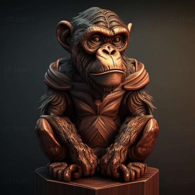 3D model Nim Chimpsky famous animal (STL)