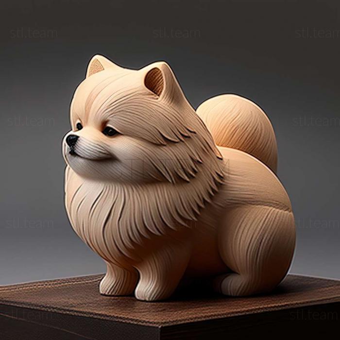 3D model Japanese Pomeranian dog (STL)