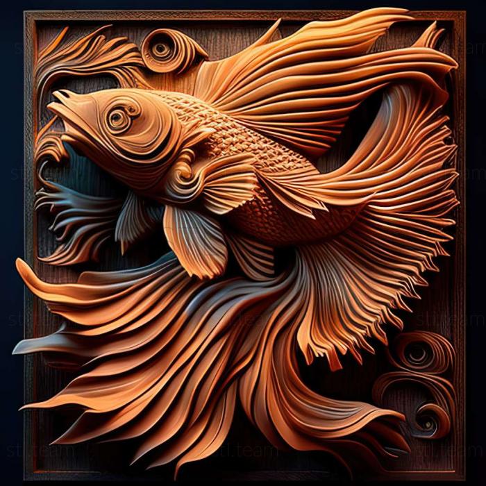 3D model Fighting fish Dragon fish (STL)