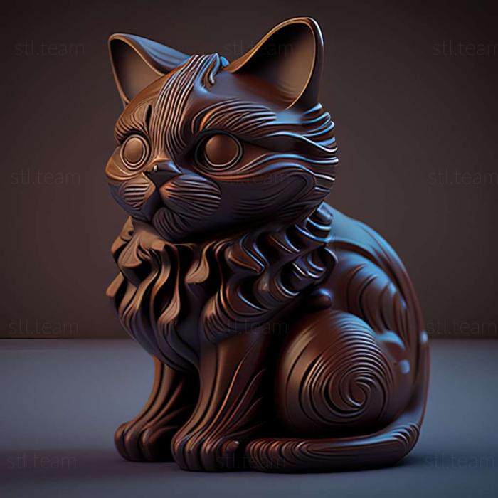 3D модель Йорк Шоколадный кот (STL)