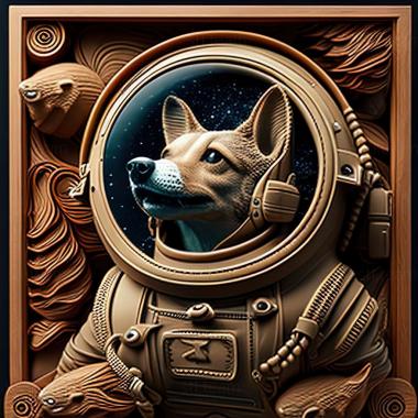 3D модель Собака-космонавт лайка знаменита тварина (STL)