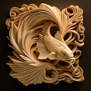 3D model Fighting fish Dragon fish (STL)