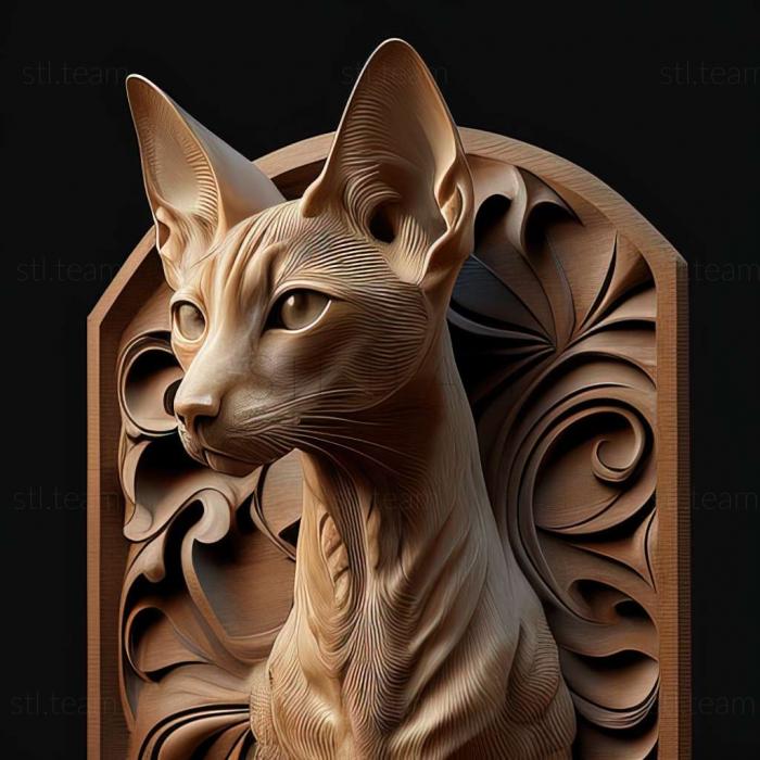 3D model Oriental Shorthair cat (STL)