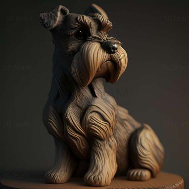 3D model Zwergschnauzer dog (STL)