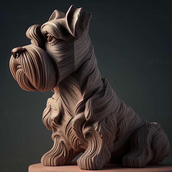 3D model Zwergschnauzer dog (STL)