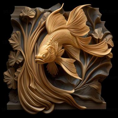 3D модель Прапор хвостата бойова риба риба (STL)