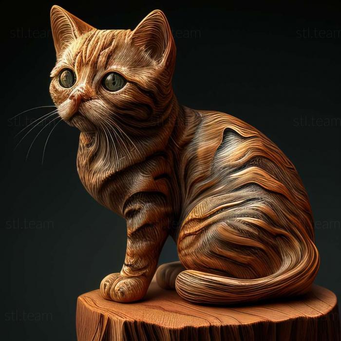 3D модель Американская жесткошерстная кошка (STL)