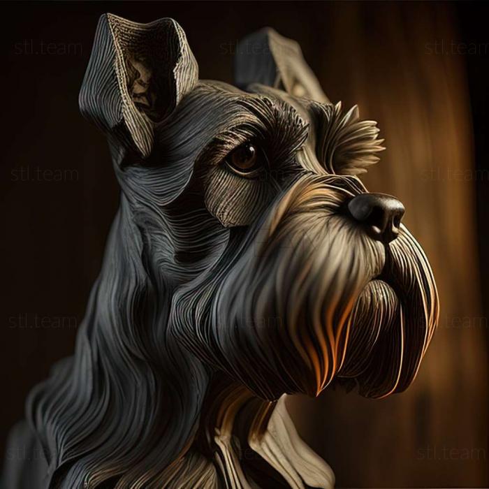 3D model Zwergschnauzer dog (STL)