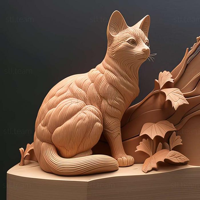 3D model Japanese Bobtail cat (STL)
