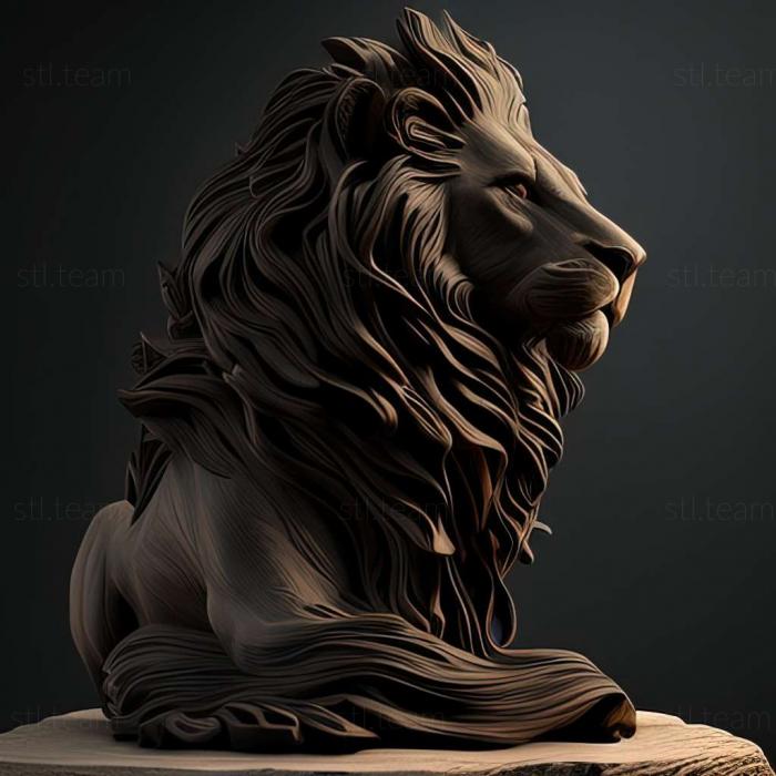 3D model Panthera leo melanochaita (STL)