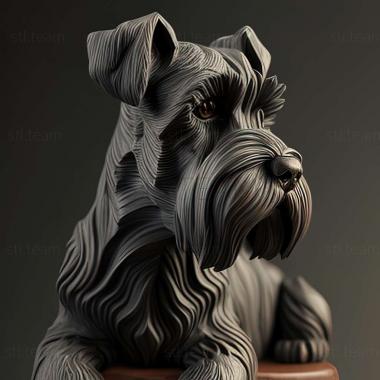 3D model Zwergschnauzer dog (STL)