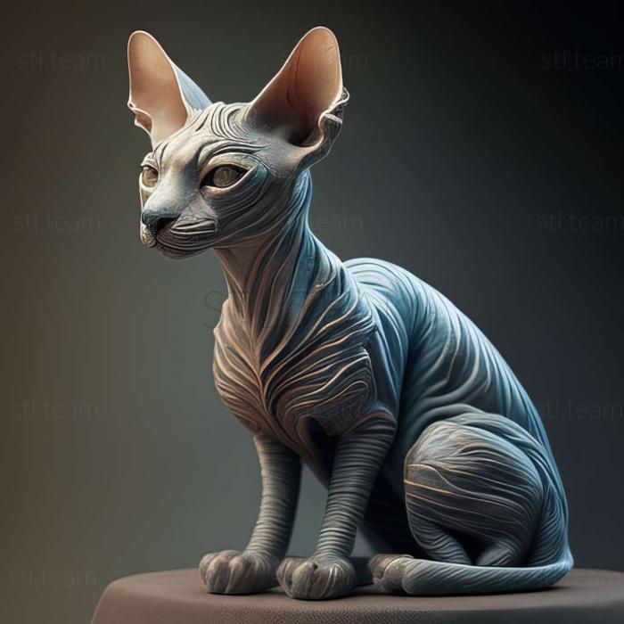 3D model Mexican Hairless cat (STL)
