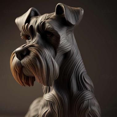 3D model Zwergschnauzer dog (STL)