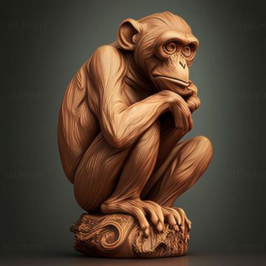 3D model Pishgam macaque famous animal (STL)