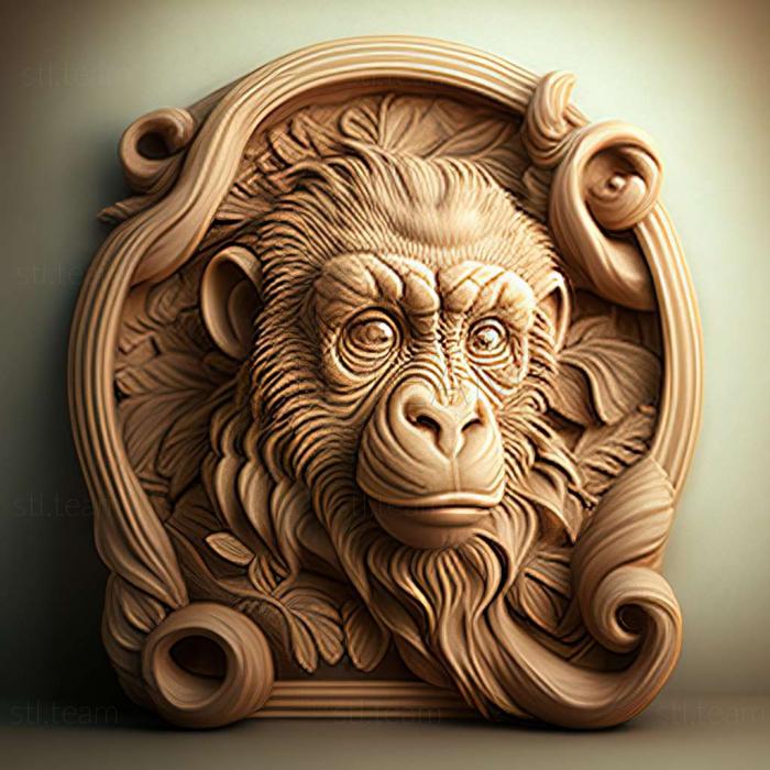 3D model Pishgam macaque famous animal (STL)