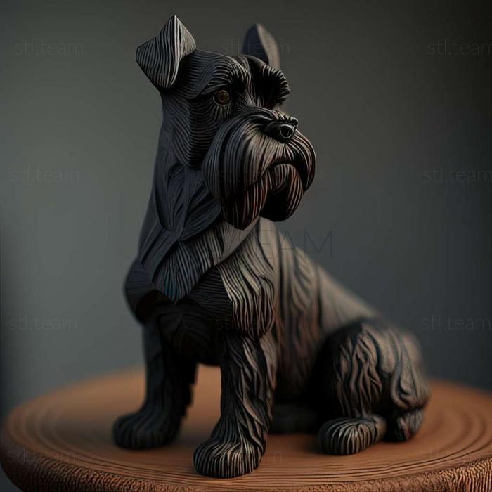 3D model Zwergschnauzer dog (STL)