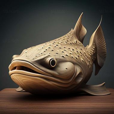 3D модель Донная рыба обыкновенный сом (STL)