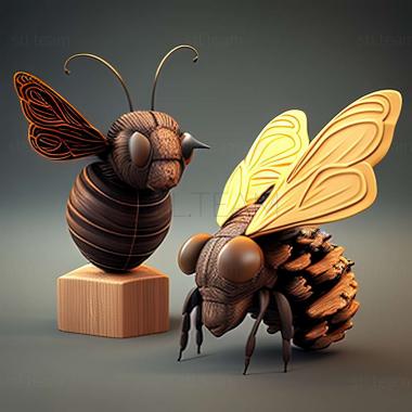 3D model Bee and Fly famous animal (STL)