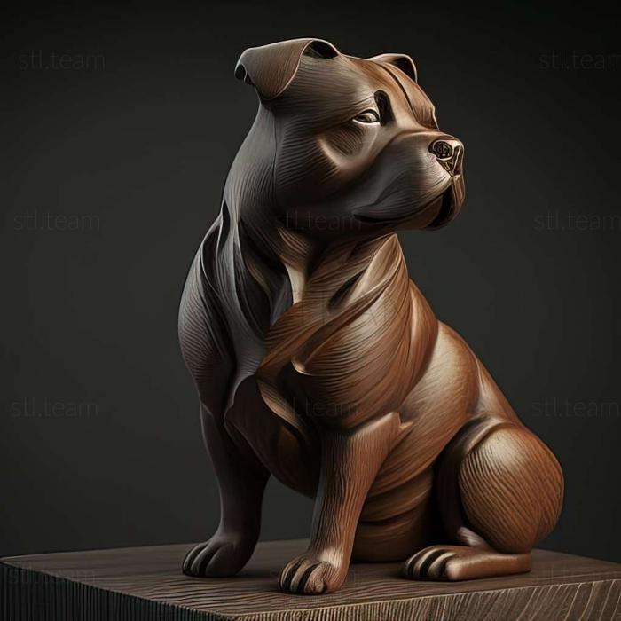 3D model Staffordshire Bull Terrier dog (STL)