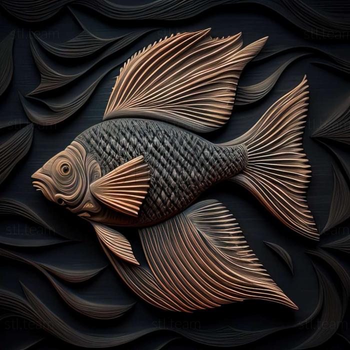 3D model Long  whiskered dianema fish (STL)