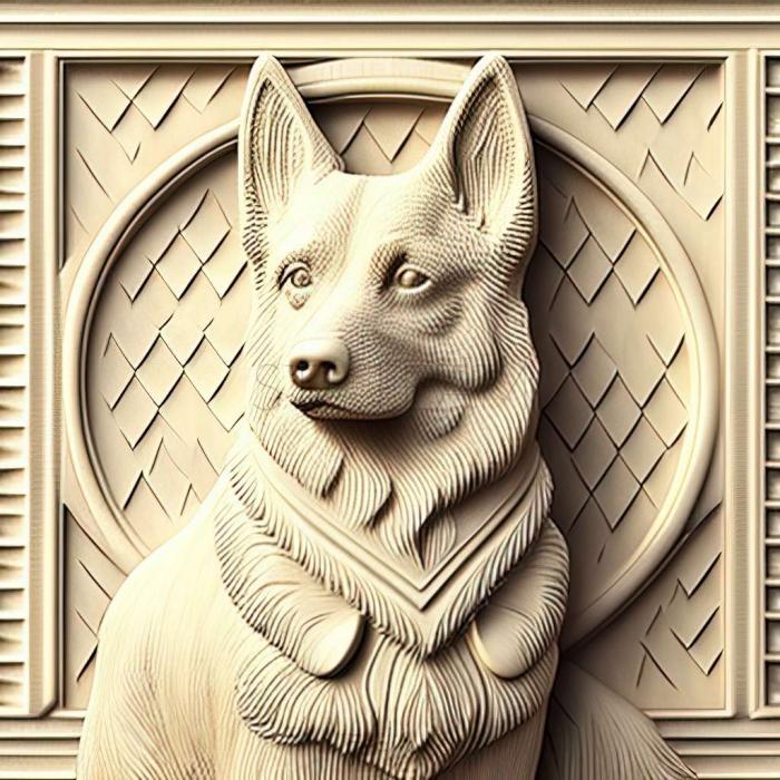 3D model Swedish white Elkhound dog (STL)