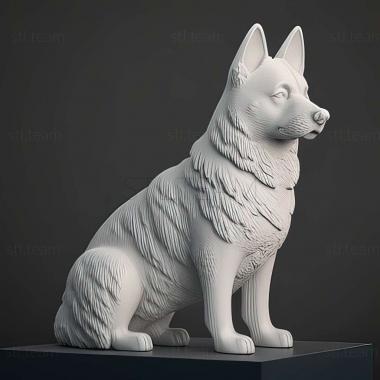 3D model Swedish white Elkhound dog (STL)