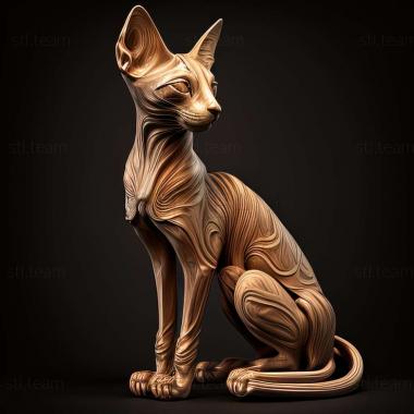 3D модель Ориентальная короткошерстная кошка (STL)