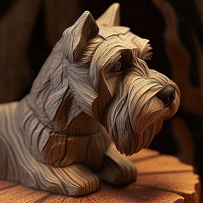 3D model Zwergschnauzer dog (STL)