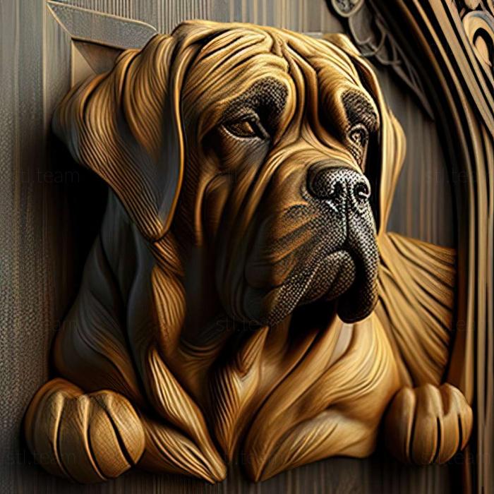 3D model American Mastiff dog (STL)