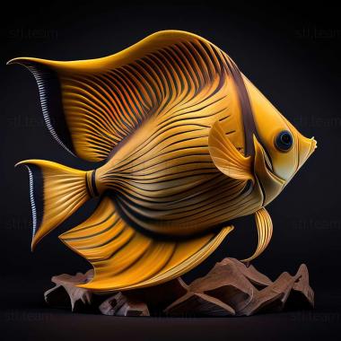 3D model Bolivian butterfly fish (STL)
