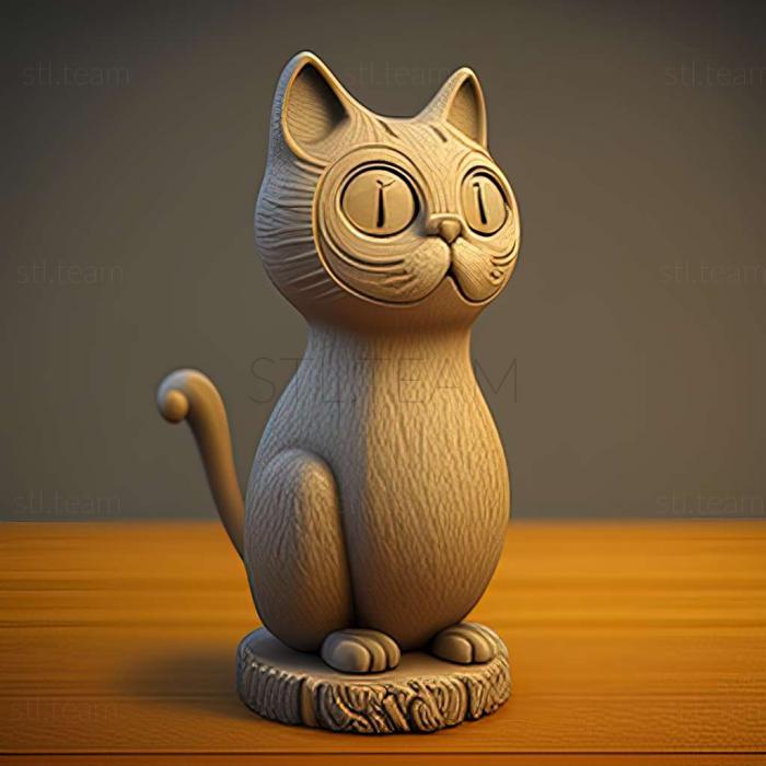 3D model Simon the cat famous animal (STL)