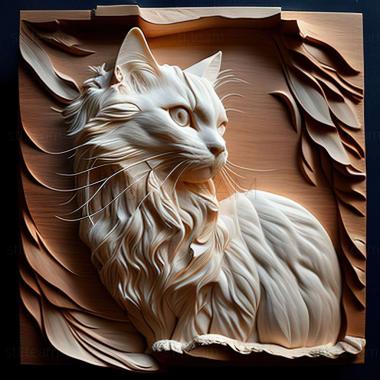 3D model Turkish Angora cat (STL)