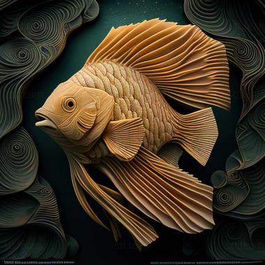 3D model Cichlid hummingbird fish (STL)