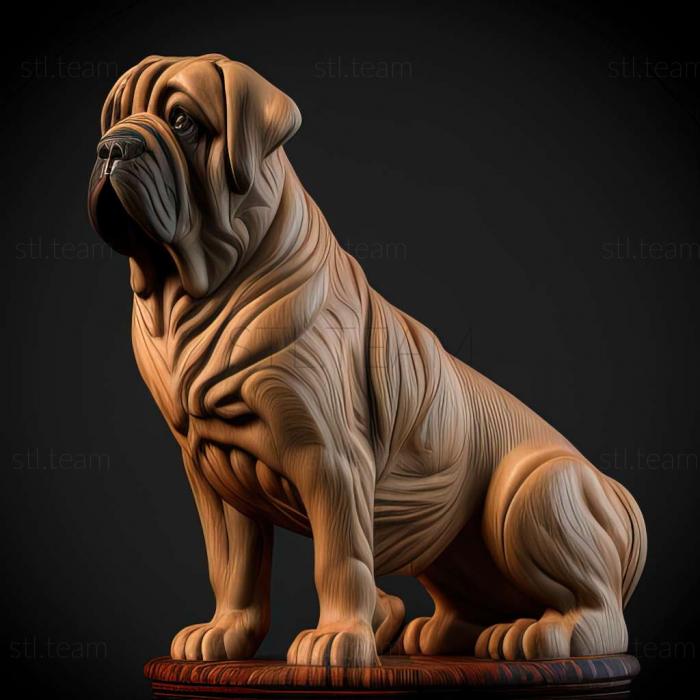 3D model English Mastiff dog (STL)